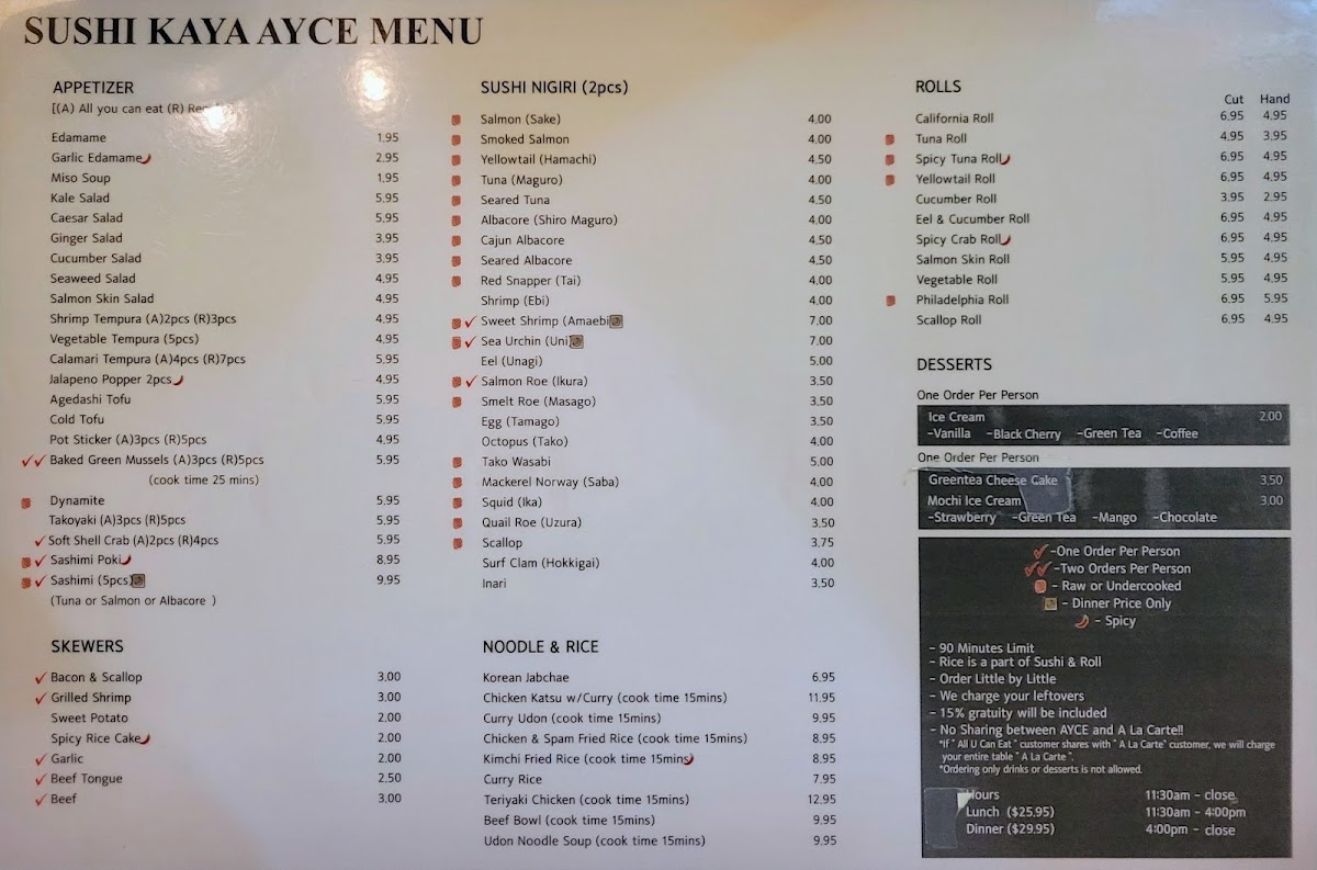 Sushi Kaya Menu - Image 2
